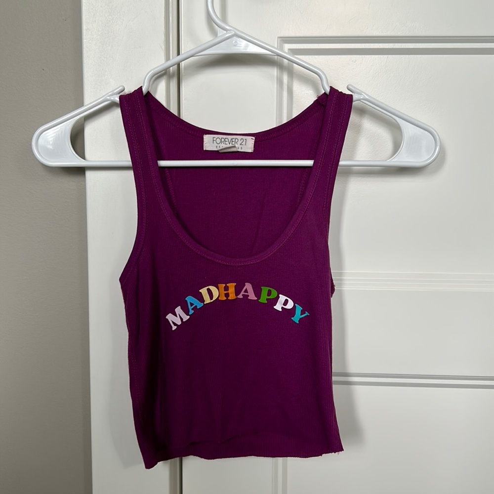 Small Purple Forever 21 Cropped Tank Top